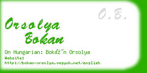 orsolya bokan business card